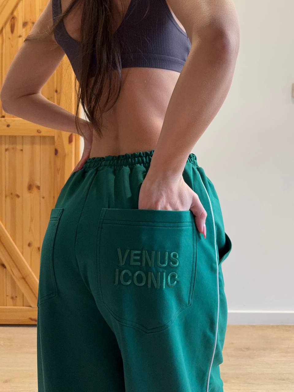 Bawełniane spodnie Cargo zielone